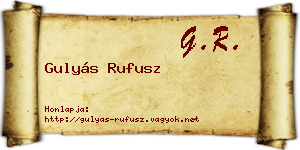 Gulyás Rufusz névjegykártya